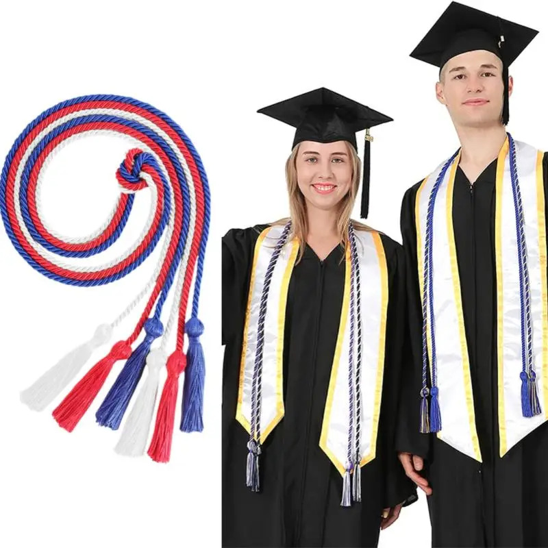 

1PC 170cm Tassel Honor Cord Double Fringe Trim Long Rope Polyester For Graduation Bachelor Gown DIY Craft Curtain Accessories