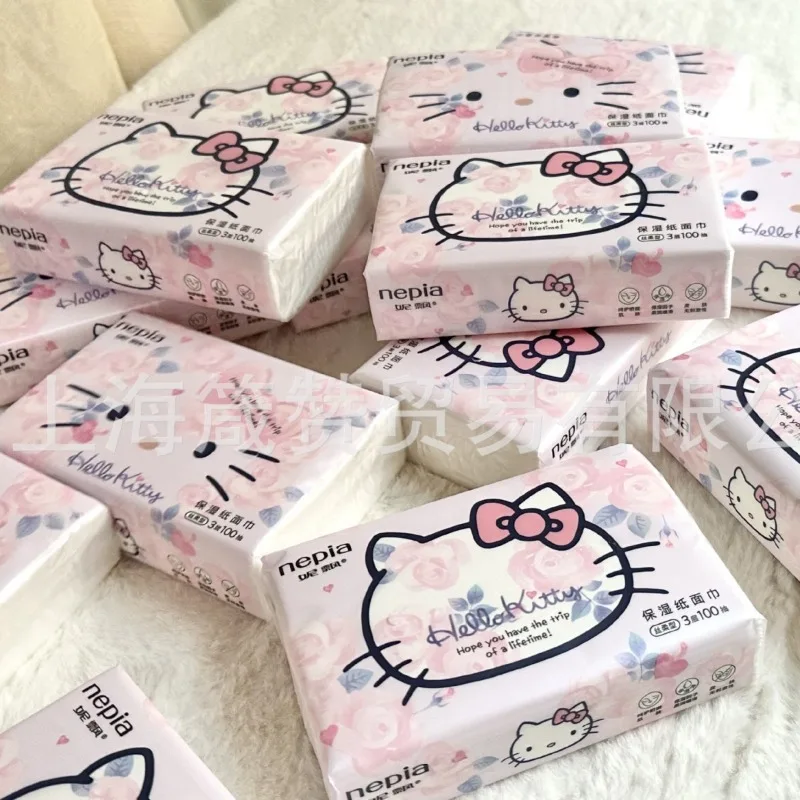 

100pcs Hello Kitty Paper Drawing Cute Anime Home Decor Desktop Decoration Toilet Kitchen Supplies Women Accessories Wholesale