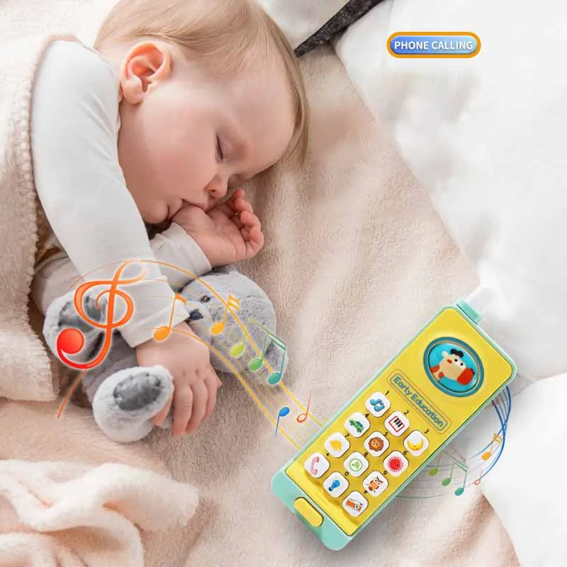 Jouets de téléphone portable de puzzle d'éducation précoce pour des enfants, jouets de téléphone portable de simulation, machine d'apprentissage de musique et de lumières, nouveau