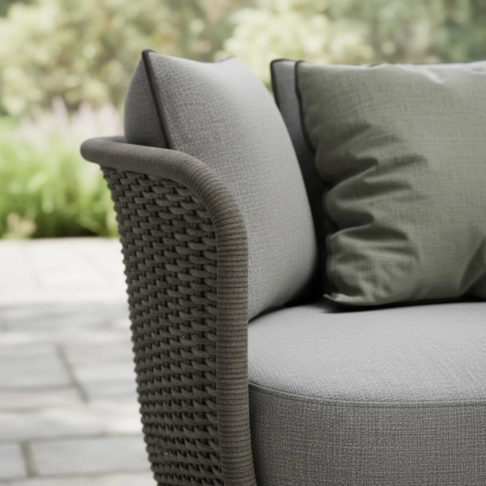 

Balcony Lounge Sofa Waterproof Outdoor Wicker Sofa Wicker Loveseat Sun Resistant Patio Conversation Set Easy to Clean for Hotel