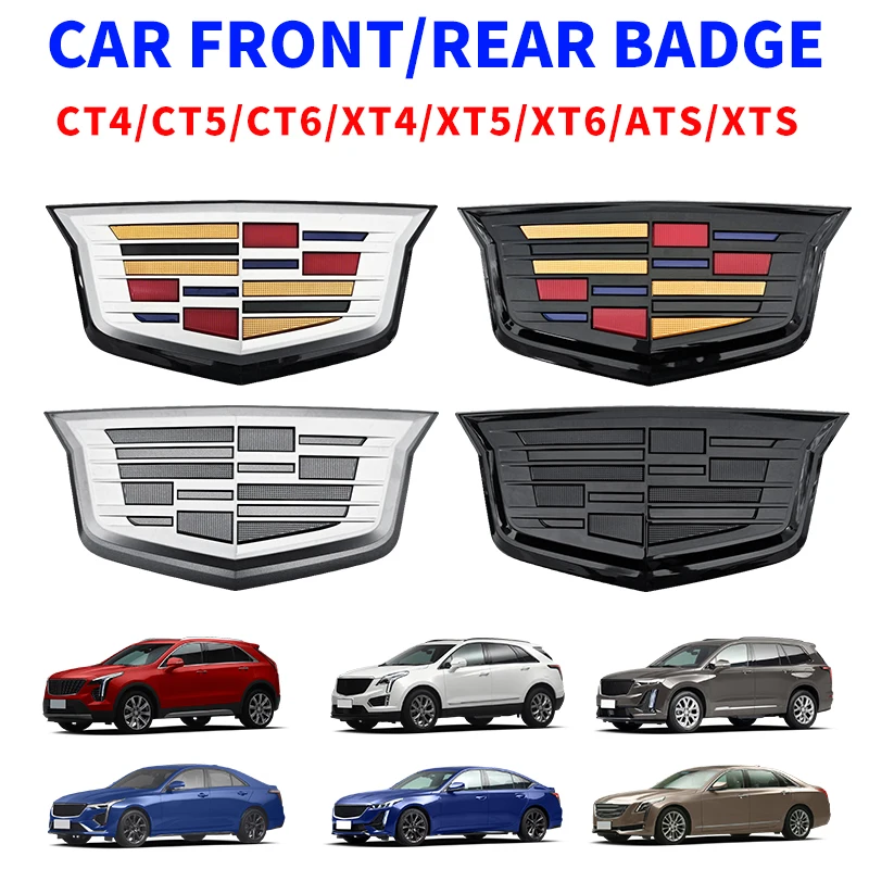 Emblema 3D ABS para Parrilla Delantera y Maletero Trasero de Coche, Logotipo para Cadillac CT4 CT5 CT6 XT4 XT5 XT6 ATS XTS, Accesorios de Emblema Automotriz