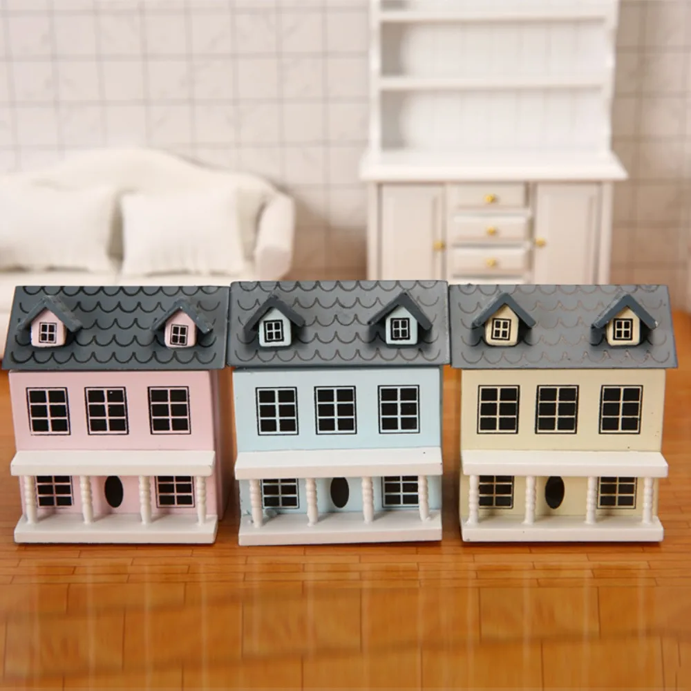 1:12 Dollhouse Dolls Miniature House Mini Villa Wooden Miniature Handicraft Building Mini Handicraft Miniature Doll House Model