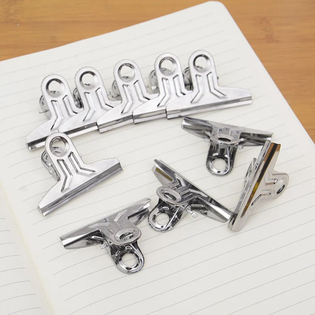 10Pcs Premium Stainless Steel Bag Sealer Clips Brushed Metal Tight Grip for Food Storage Air Tight Seal Chip Bag Clips Snack