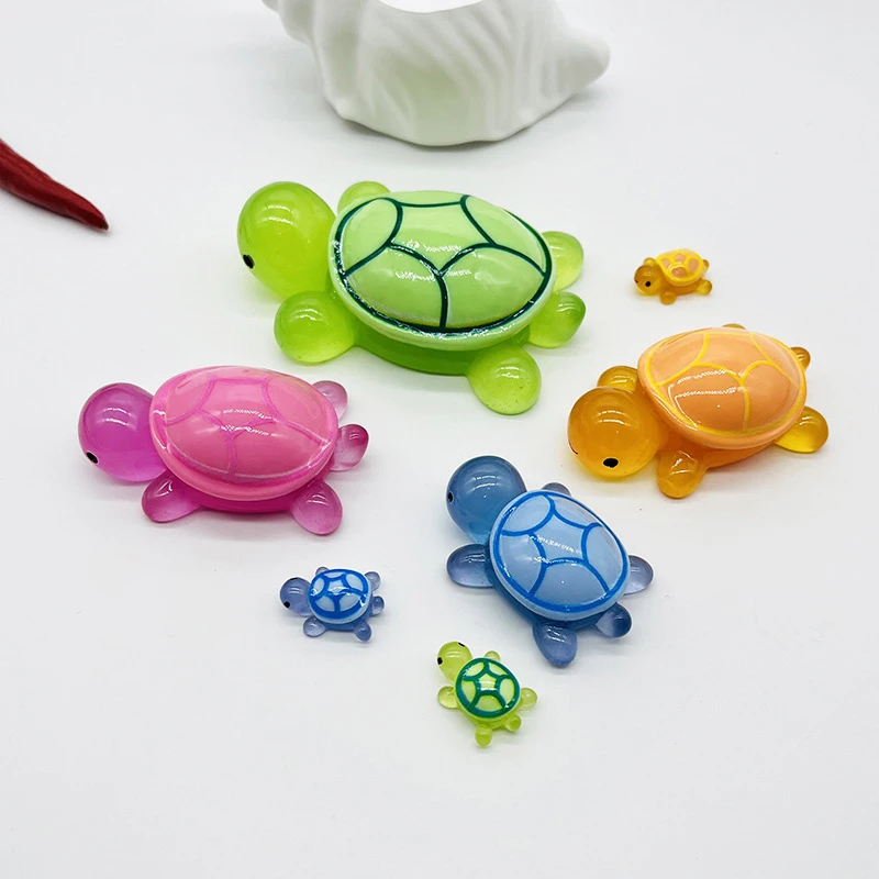 Mini Turtles Luminous Ornament Crafts Miniature Figures Tiny Turtles Micro Landscape Home Decoration Accessories Gifts