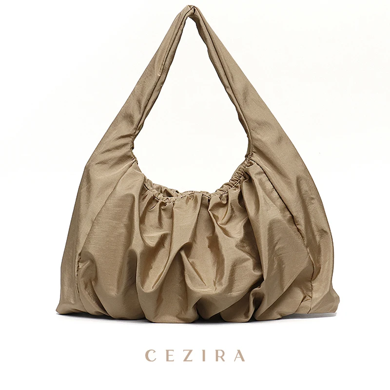 CEZIRA borsa a tracolla in Nylon moda donna di marca 2021 grande cerniera increspata borse Hobo borsa Casual Shopper giornaliera Casual da donna