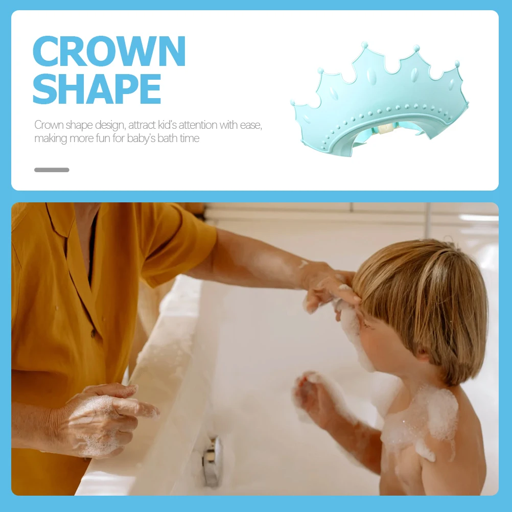 

Waterproof Kids Shampoo Hat Crown Shape Bath Adjustable Tpe Leakproof Bathing For Children Baby Toddler Shower Cap Cartoon