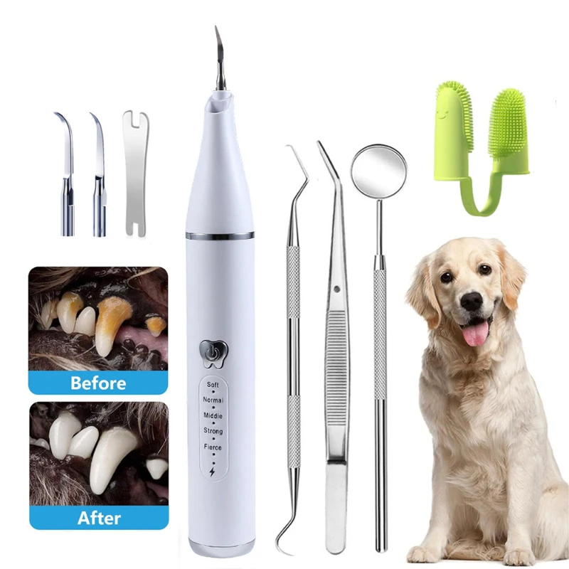 

5-Speed Pet Dental Cleaner with USB Charging LED Light Cat Dog Oral Hygiene Products Portable Pet Dental Cleaning Equipment