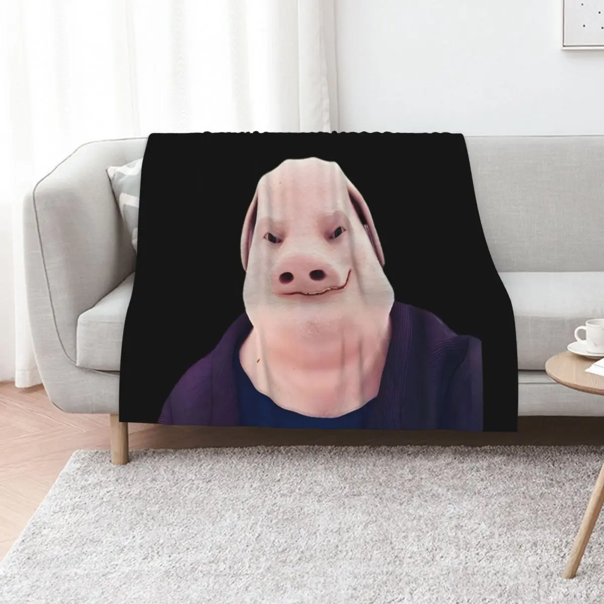 

John Pork Smiling Throw Blanket anime Luxury Designer For Sofa Thin Stuffeds Blankets