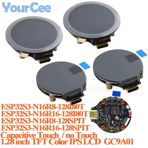 ESP32-TFT 1.28 Inch Round IPS 65K Color TFT Touch Display LCD Screen Module 1.28" 240*240 ESP32 2.4G WIFI BLE GC9A01 ESP32S3-N16