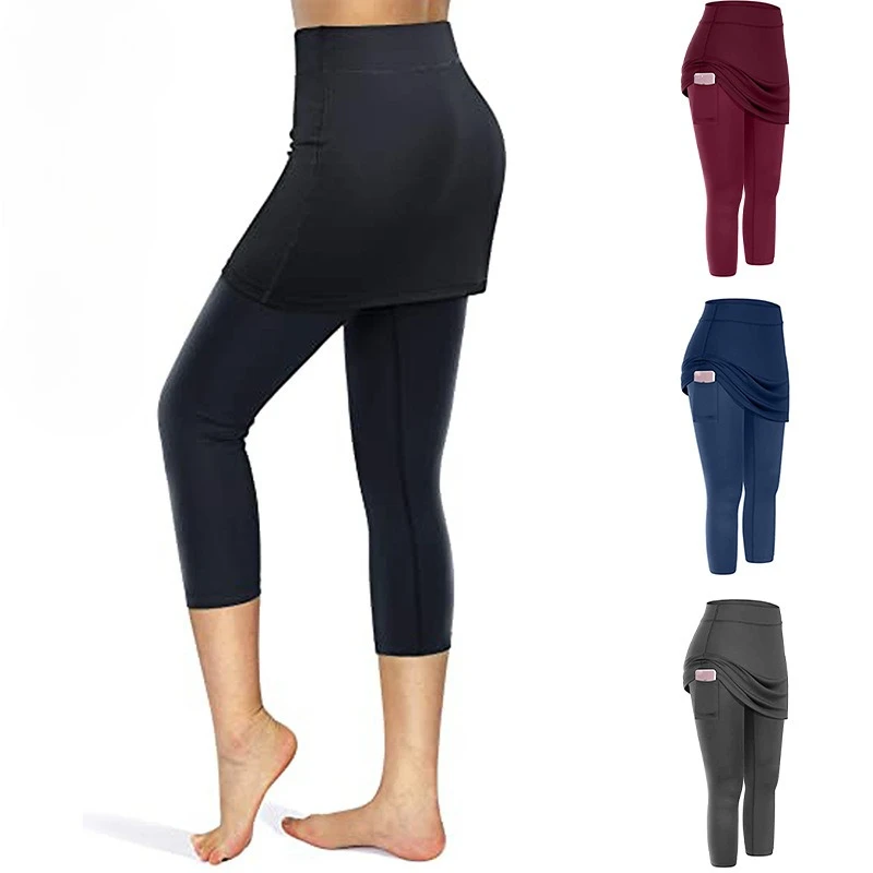 

Solid Color Elastic High Waist Casual Breathable Sweat Sport Shorts Pants for Female Fashion Yoga Outdoor Jogger Pocket Trousers