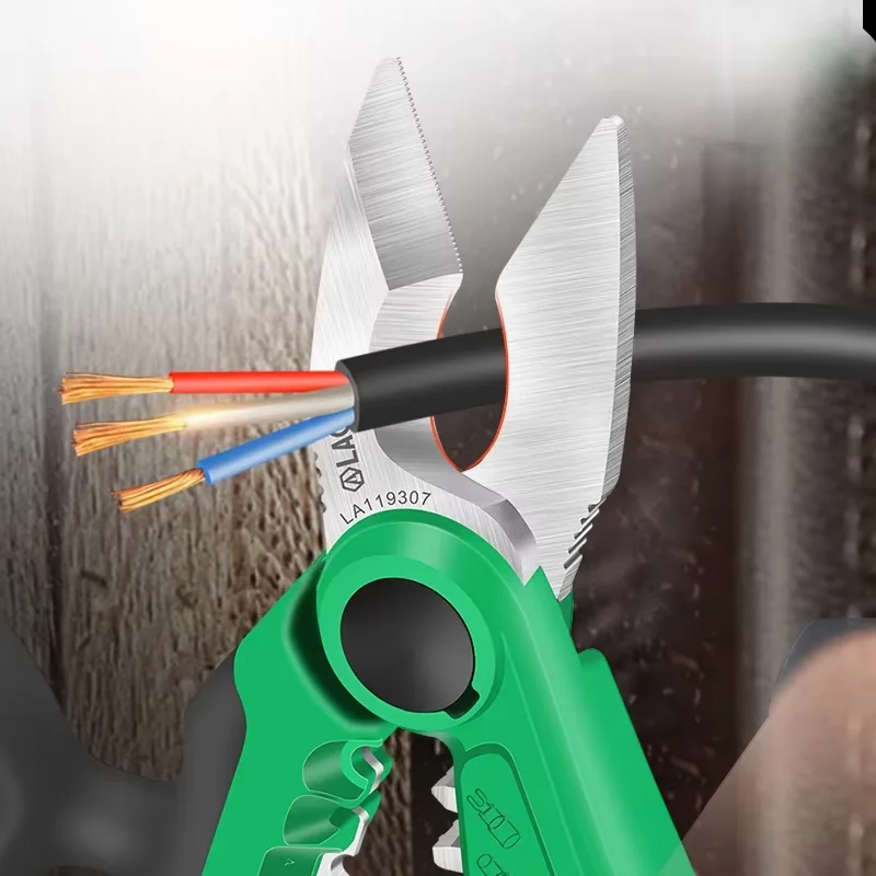 LAOA LA119307 7 Inch Multi‑Function Electrician Scissors, Dual‑Color Non‑Slip Handle Heavy‑Duty Wire Cutting Hand Tool