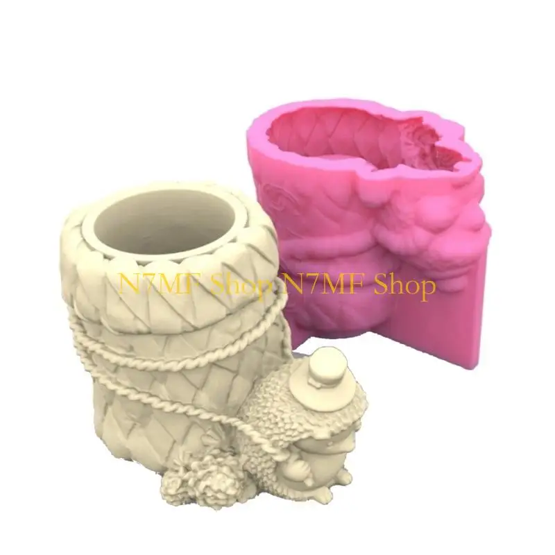 

N7MF Hedgehog Brush Pen Storage Holder Epoxy Resin Molds DIY Your Own Pen Container