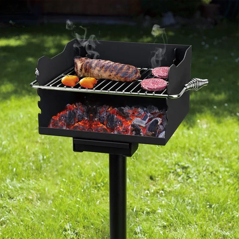 Freestanding Portable Charcoal Barbecue Support 3 instruction methods Outdoor BBQ Pedestal Grill