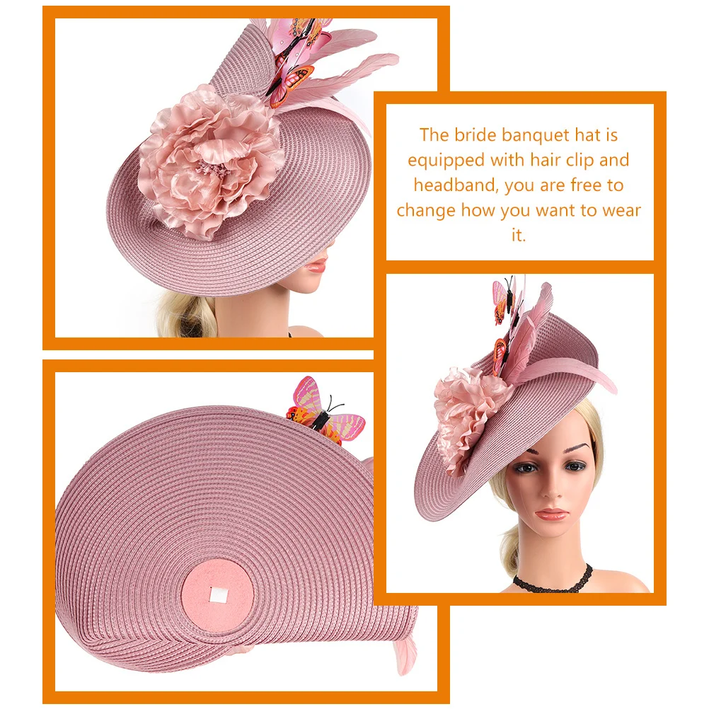 

1 Piece Butterfly Fascinator Hat for Women Elegant Lightweight Banquet Headband Bride Wedding Party Headdress Fashion Bridal