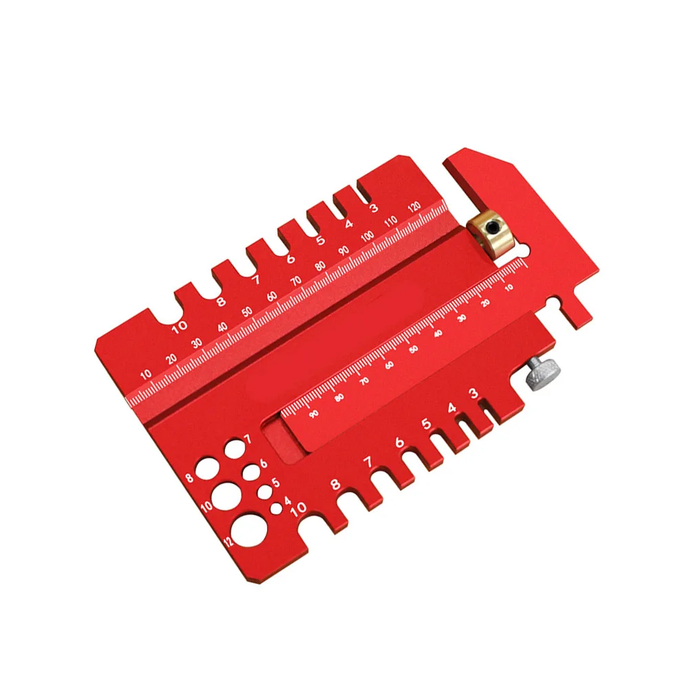 1Pc 2-in-1 Woodworking Gauge Caliper Aluminum Alloy Tenon Marker Push Backrest For Table Saw Measuring Layout Tool