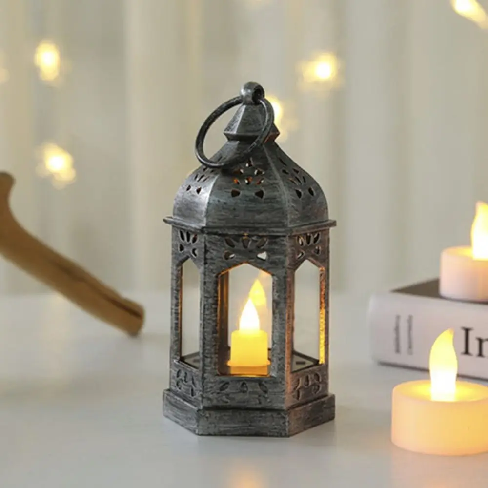 

Waterproof Electronic Candlestick Decorative Easy Hanging Hexagonal Wind Lamp Moisture-proof Nordic Candle Holder Home Decor