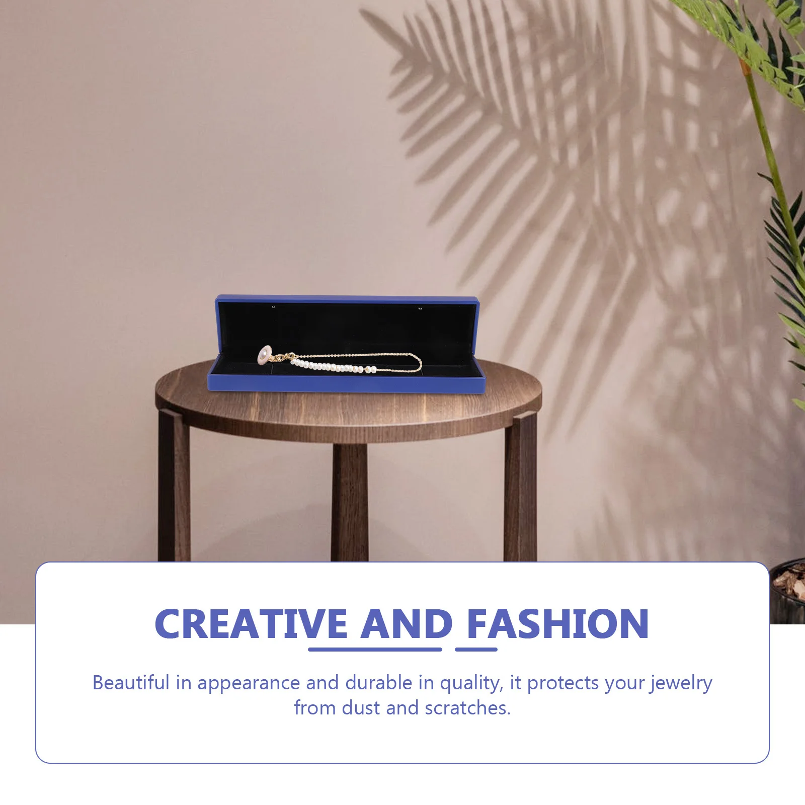 LED Lighting Necklace Box Wear-Resistant Unique Long Jewelry Storage Anniversary Gift Case LED Lighting Necklace Box