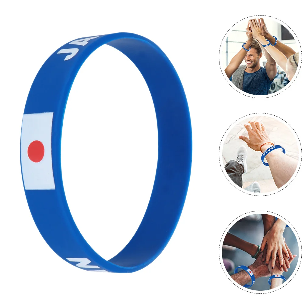 

4pcs Silicone Wristbands Japan Flag Rubber Bracelets Adjustable Sports Party Event Souvenirs National Flag Support Gear For Men