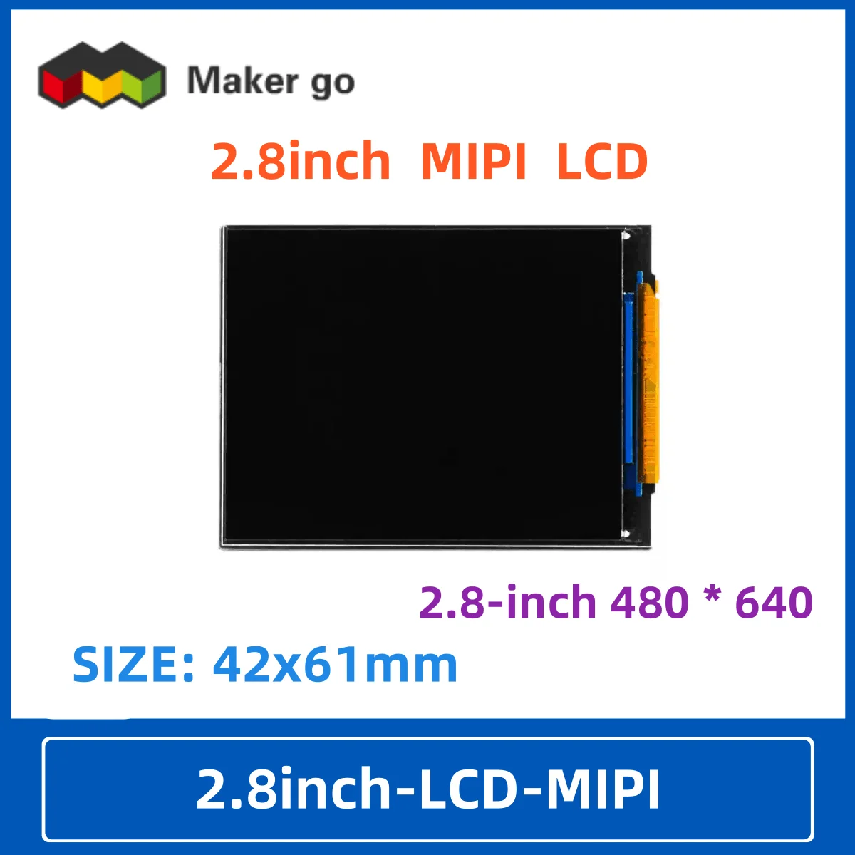 2.8-Inch MiPi Touch Screen Module with High Resolution and Narrow Borders Compatible with Raspberry Pi MiPi Line Sequence