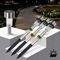 White Warm Color LCD Ground Plug Solar Lighting Decorative Lamp Night Automatic Sensor Switch Program IP44 Dustproof Waterproof