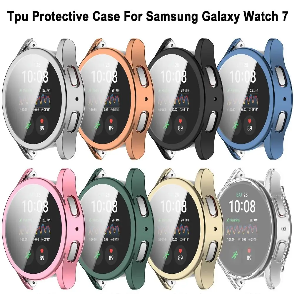 

TPU Protective Case Anti-Scratch Full Coverage Screen Protector Accessories Bumper for Samsung Galaxy Watch 7 40/44MM