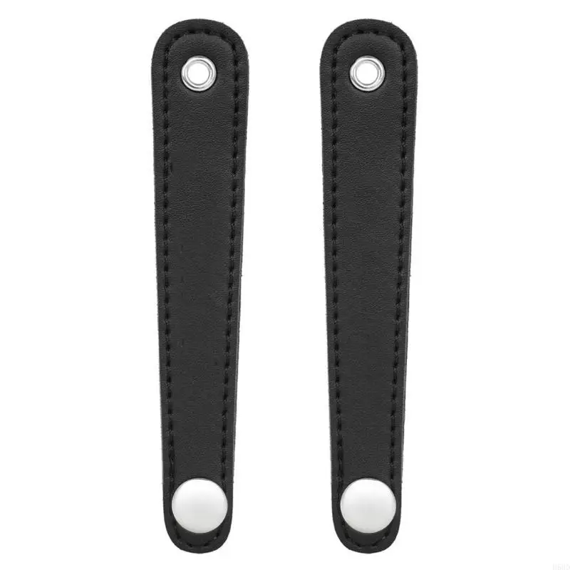 Black Accordion Bellow Strap Sturdy PU Leather Texture for Stable Instrument 