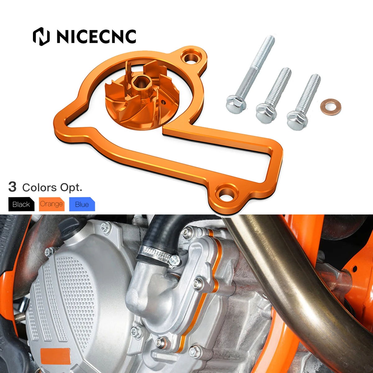 NiceCNC For KTM EXC250F EXC350F XWF 350 2024 XC-F SXF 250 350 2023-2024 Water Pump Cooler Impeller Spacer Kit EXC-F 250 350