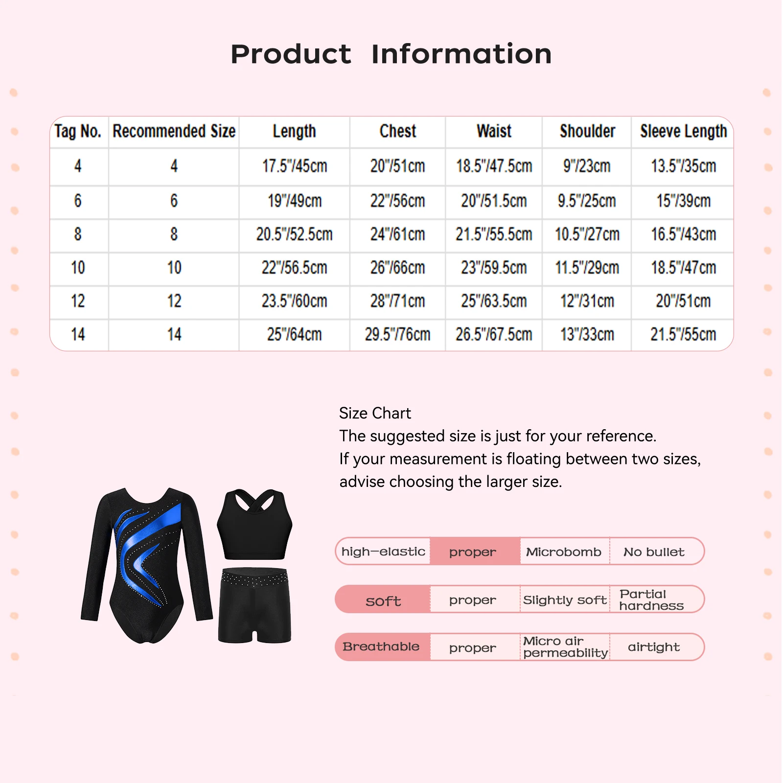 Kids Girls Ballet Rhythmic Gymnastics Dance Performance Costume Long Sleeve Metallic Patchwork Leotard Vest And Shorts Sport Set