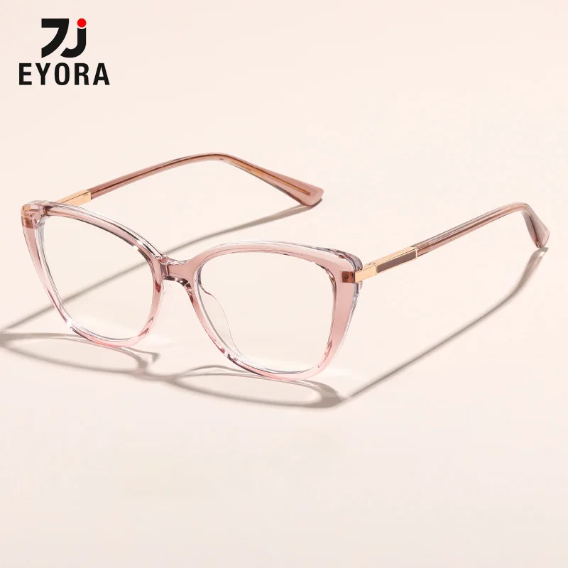 

EYORA модные очки для чтения с тонким лицом «кошачий глаз» TR90 с защитой от синего луча для близорукости и дальнозоркости, фотохромные линзы для очков по рецепту