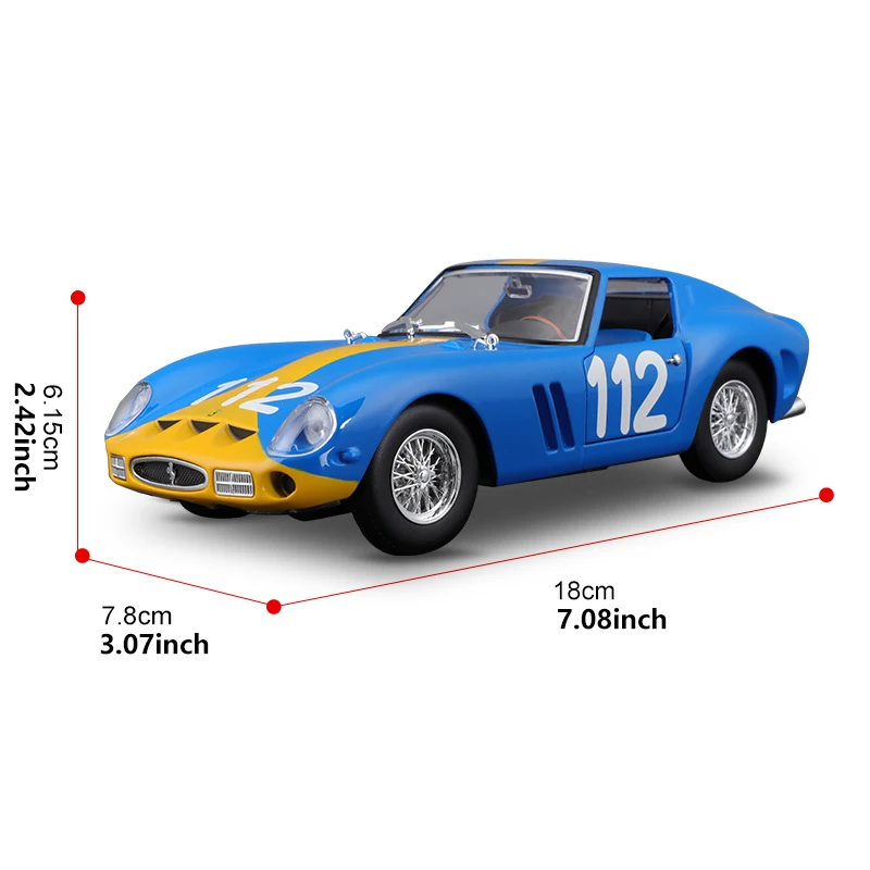 Bburago FERRARI 250 GTO Supercars Model 1:24 Alloy Die Cast Car Model Collection Toy Gifts For Adults Children