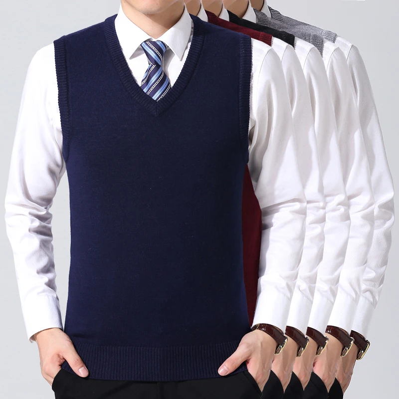 Men's Casual Sweater Vest Warm and Comfortable Vest in Autumn and Winter