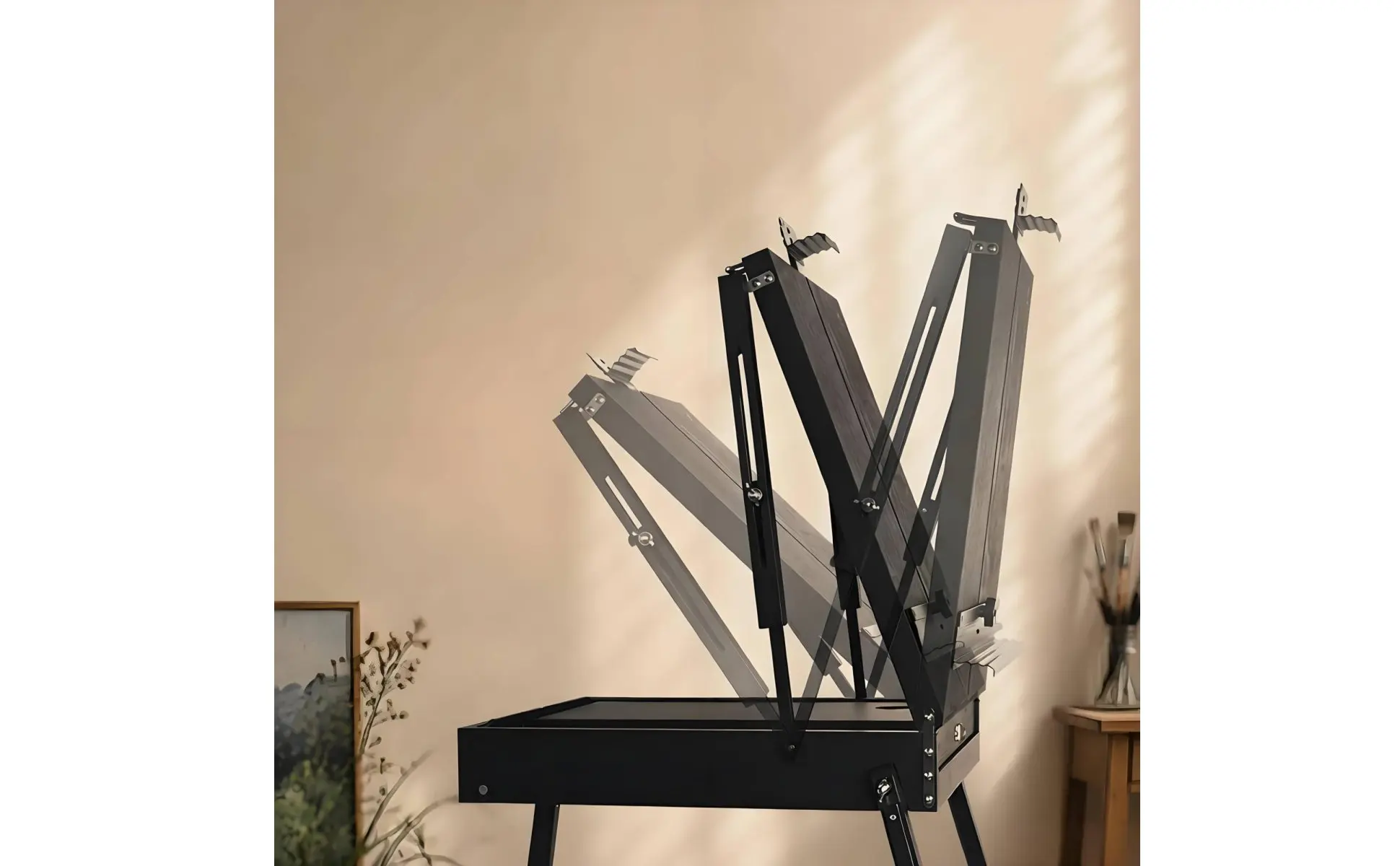 Aluminum Easel Box Multifunctional Portable Easel Box Lightweight Foldable for Artists, Outdoor Sketching, Travel