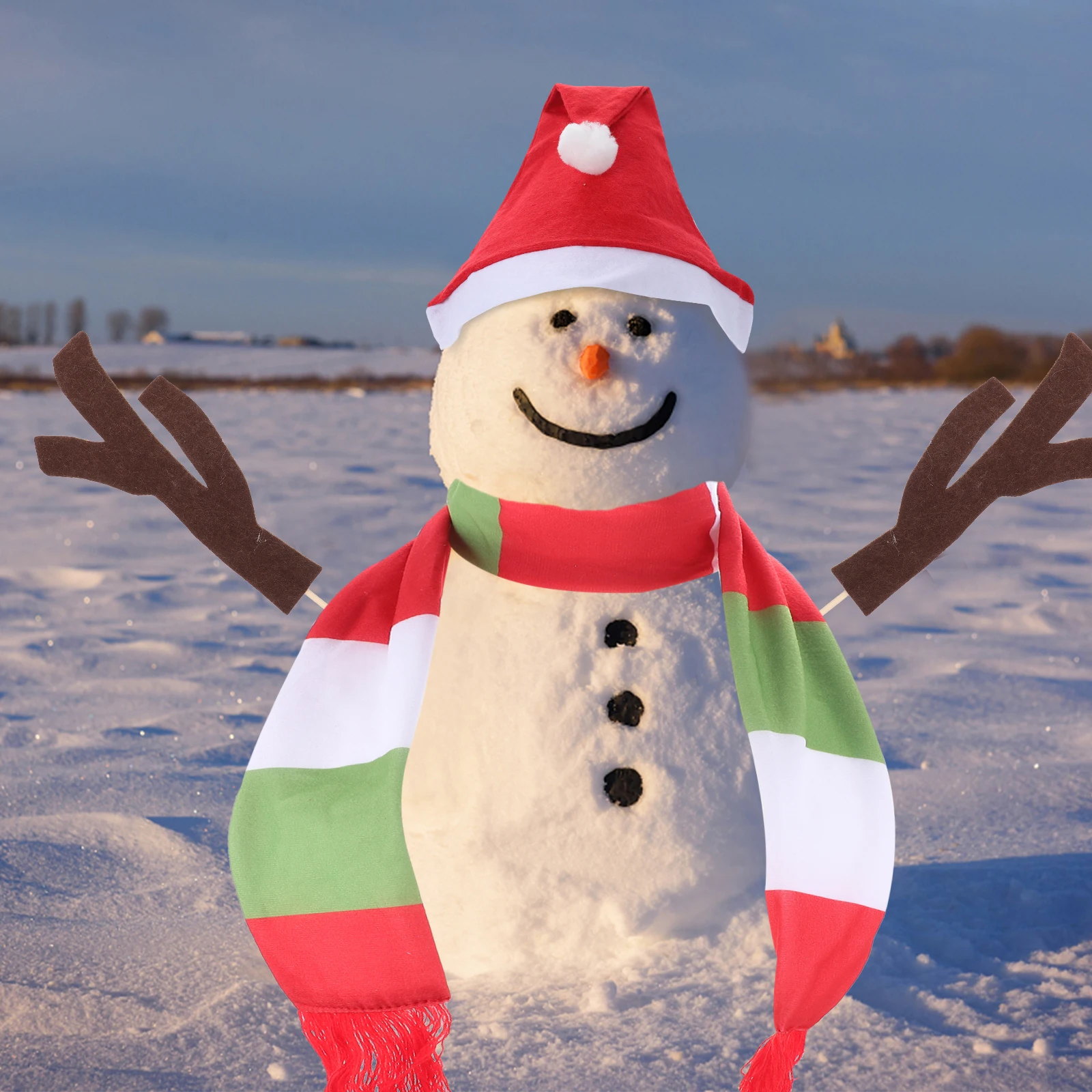 

Holiday Decoration Snowman Dress up Set Christmas Kits DIY Prop Decorations Kids