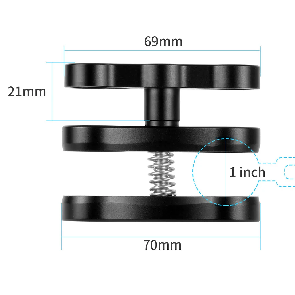 Supporto per adattatore per morsetto per luci subacquee per luci subacquee Supporto per clip a farfalla in lega di alluminio Girevole a 360 gradi per