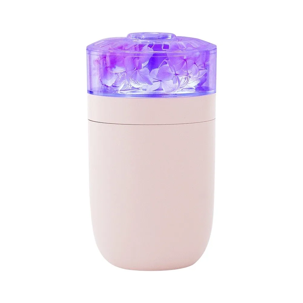 Artificial Flowers Humidifier with 7 LED Light Settings for Indoor Comfort and Visual Appeal Low Water Detection and ABS Build