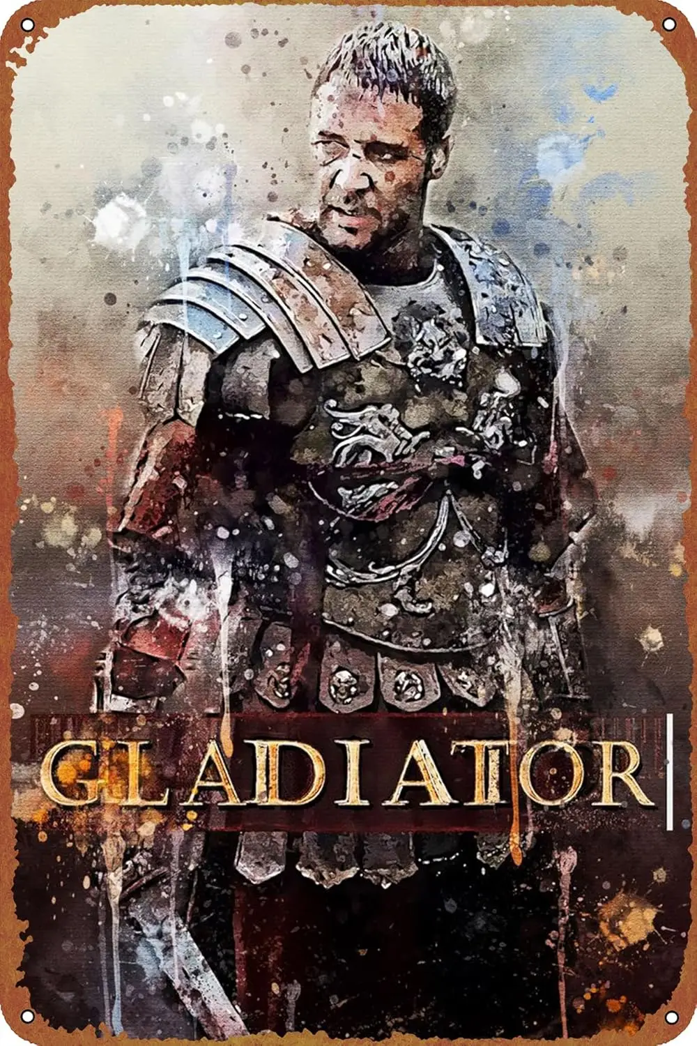 Gladiator is a 2000 Movie Poster Wall Decor Sign - 12x8 Inch Metal Sign Wall Decor Sign,cave,bar,club,home Wall Art Metal Tin Si