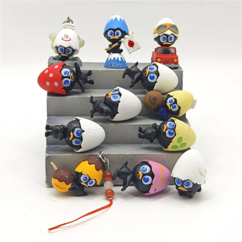 10pcs no repeat 4cm cartoon chick calimero action figure doll pvc kids collection model toy