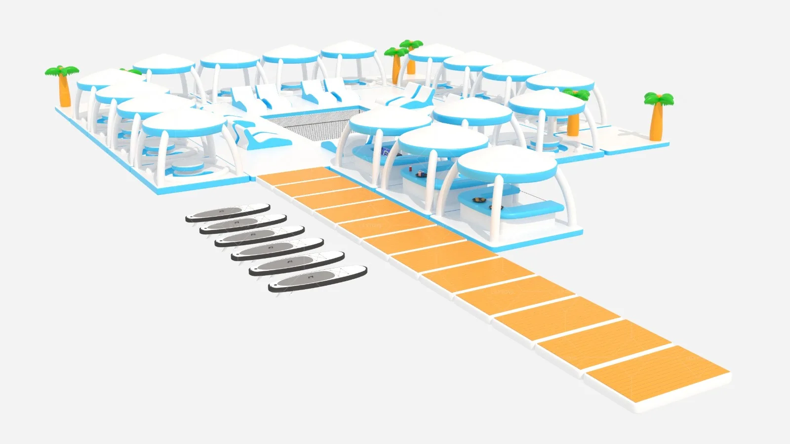 Plataforma inflável da ilha da venda quente de alta qualidade com plataforma inflável da piscina do mar para a beira-mar