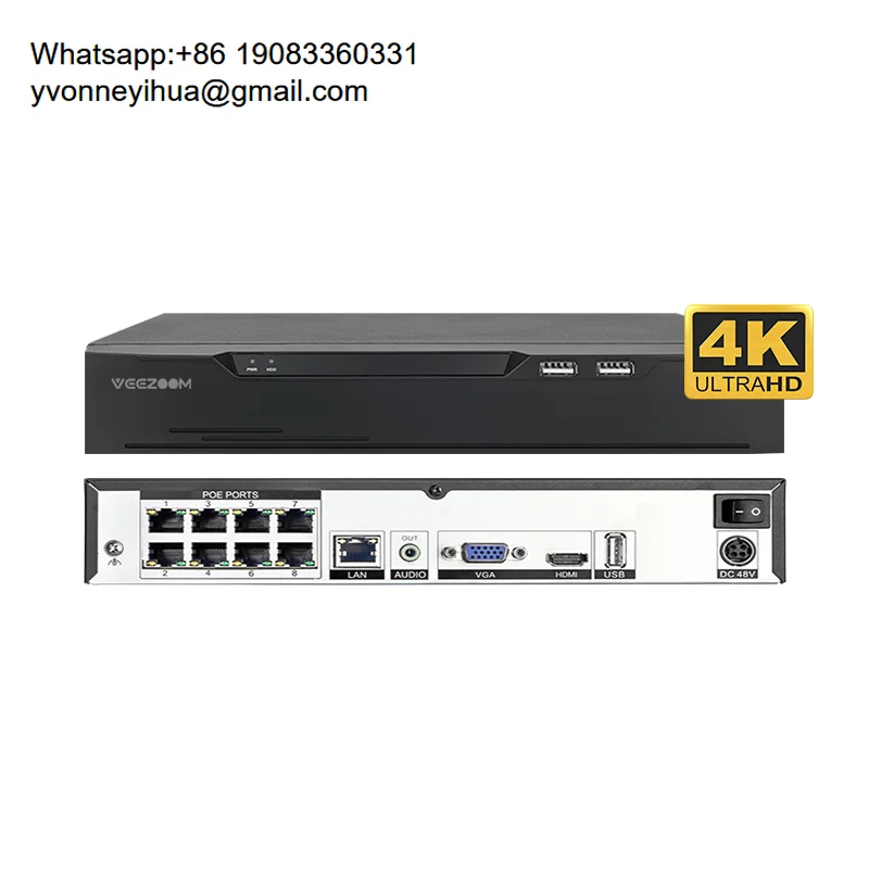 

4K Ultra HD 8 Channel Surveillance IP PoE NVR H265 8 Port P2P Remote Access 8MP Tuya Smart Features HDD & Cloud Storage