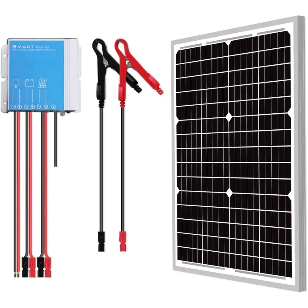 

24V Waterproof Grid Panel Kit for Battery Trickle Charging, Suitable for Boat, Car, RV, Motorcycle, and Marine Systems