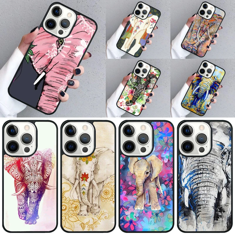 Indian Elephant Animal Phone Case For iphone SE2020 15 13 14 Pro Max 11 12 Mini 6S 7 8 Plus 2022 XR XS MAX Shell Cover coque