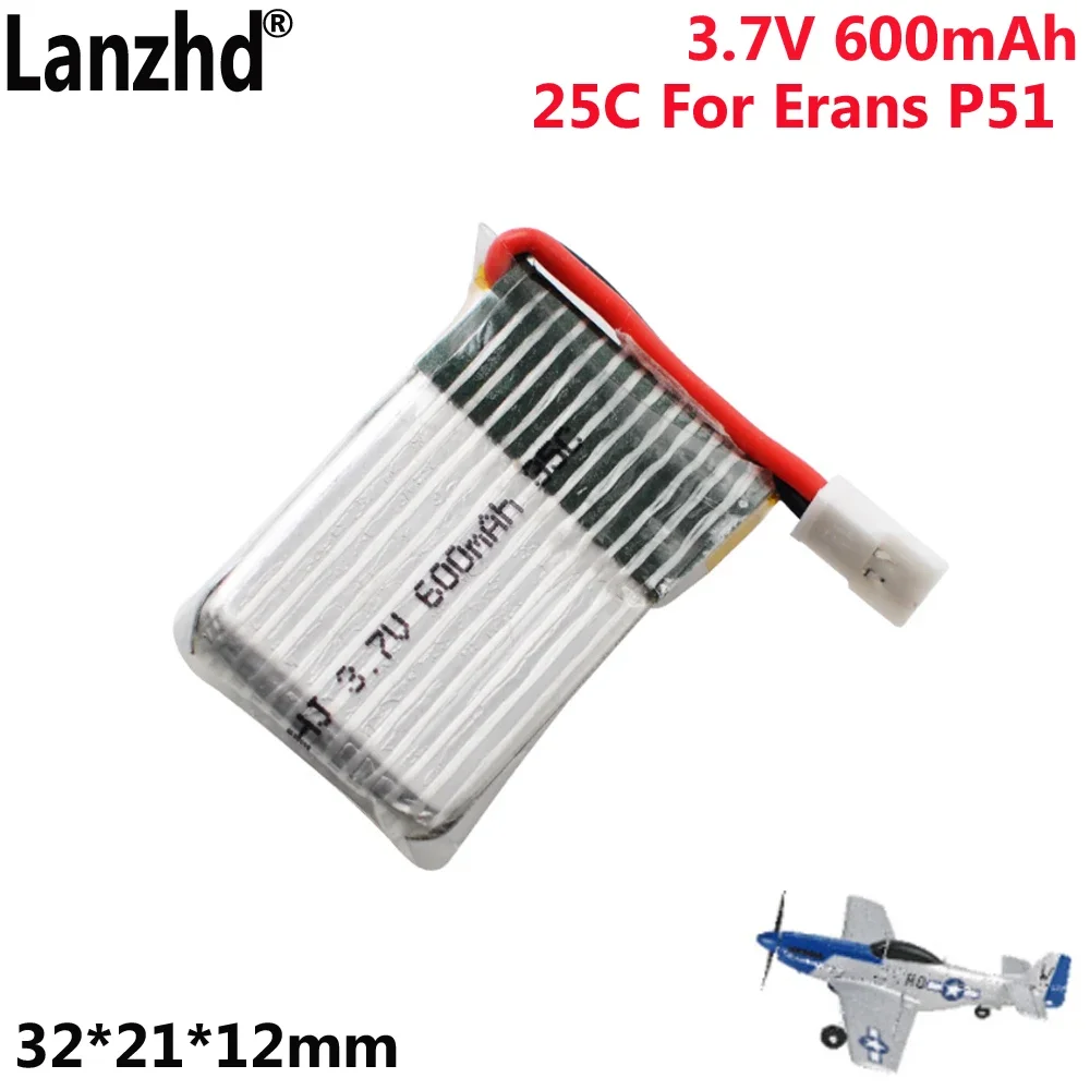 35C 3.7V For Erans P51 combat foam machine  600mAh four-axis remote control aircraft large capacity 1S lithium battery