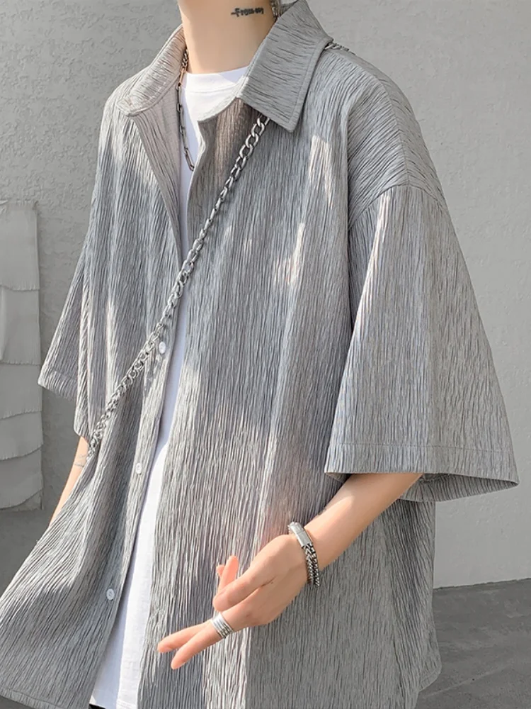 

Ice Silk Casual irt Men's Summer Thin Cool Feeling ort Sve Loose Trendy Casual Top Button down No Iron Treaent