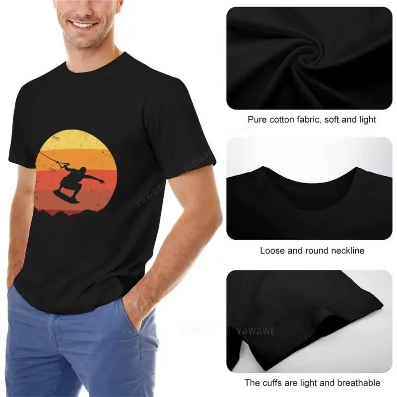 Wakeboard T-Shirt Aesthetic clothing summer tops t shirts for men pack black cotton mens t-shirt summer t-shirt men