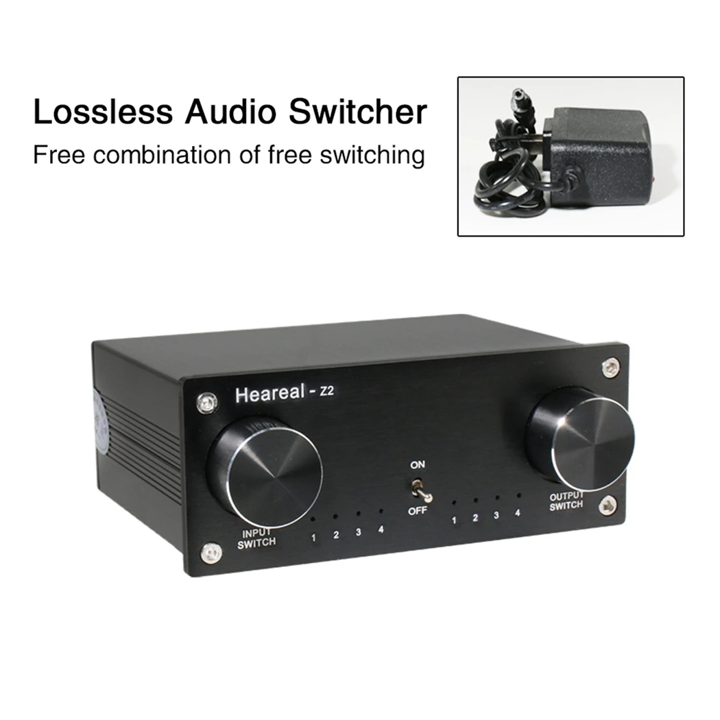 Heareal Lossless Hifi Audio Switcher 4 in 4 Out Fever Dual Channel Four in Four Out Audio Signal Switcher EU Plug