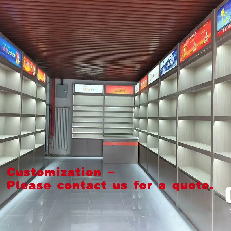 

Винный шкаф-витрина на заказ, комбинированный винный шкаф-витрина для супермаркетов, многофункциональный стеллаж