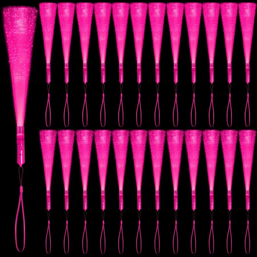 

Светящиеся оптоволоконные палочки PCS Pink Glow, светодиодные палочки с 3 режимами мигания, оптовые оптоволоконные палочки, светящиеся в темноте