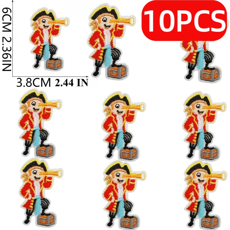 

10/12PCS Wholesale Pirate Ship Embroidery Cloth Treasure Map Label Cartoon Telescope Patch Children's Team Decoration Ironing