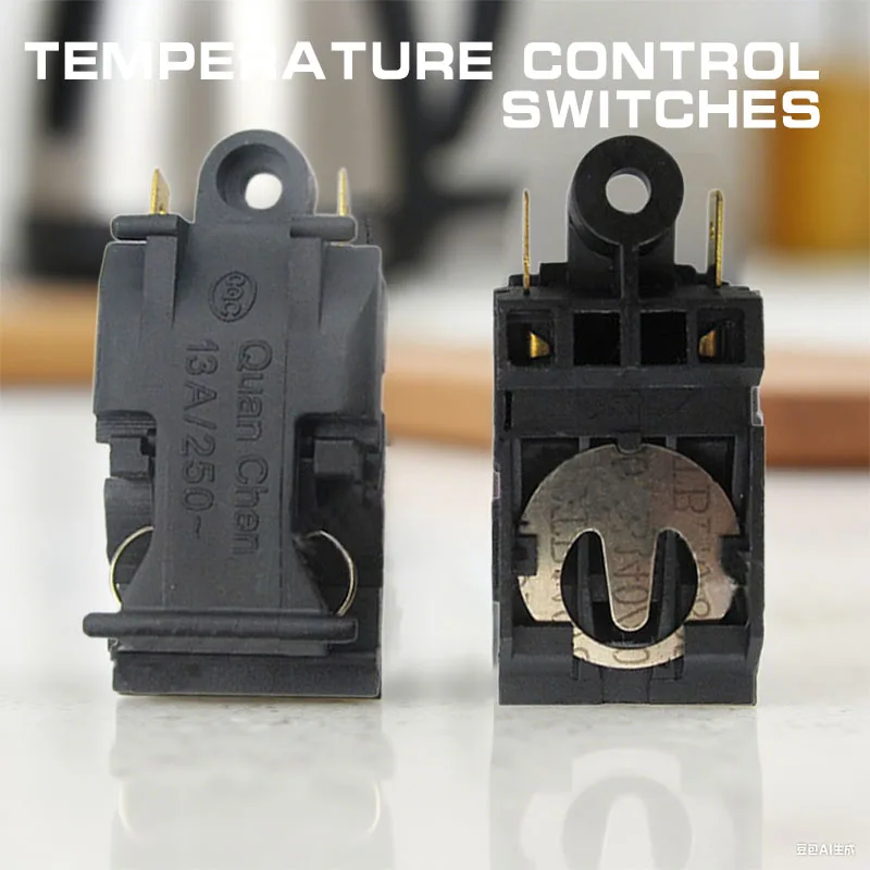 2pcs Black 13A/16A 250V Switch Electric Kettle Thermostat Switch Steam Medium Kitchen Parts Accessories