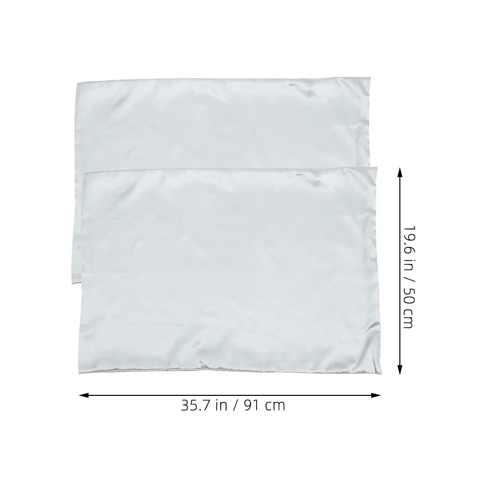 

Ice Silk Pillow Cover Decorative Pillowcase Washable Light Grey Polyester Bed Cases